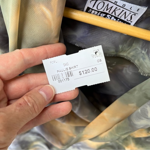 Carole Tomkins The Big Shirt Tie Dye Rayon Cowl Neck Paulie Shirt Sz 2(Sz 16-20) - Picture 4 of 16